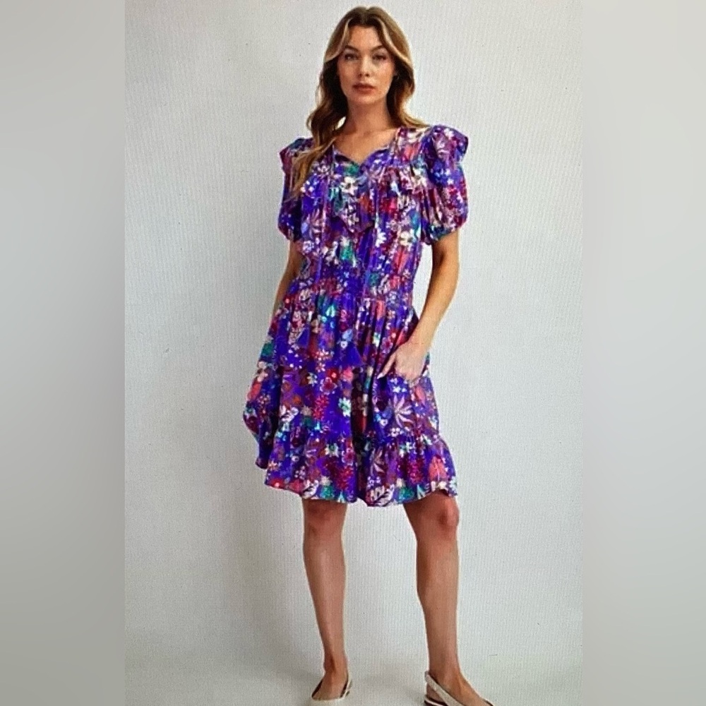 **SALE** Easel Floral Purple Dress
